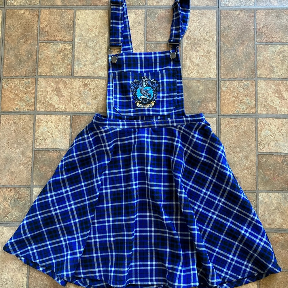 Ravenclaw blue plaid overall skirt